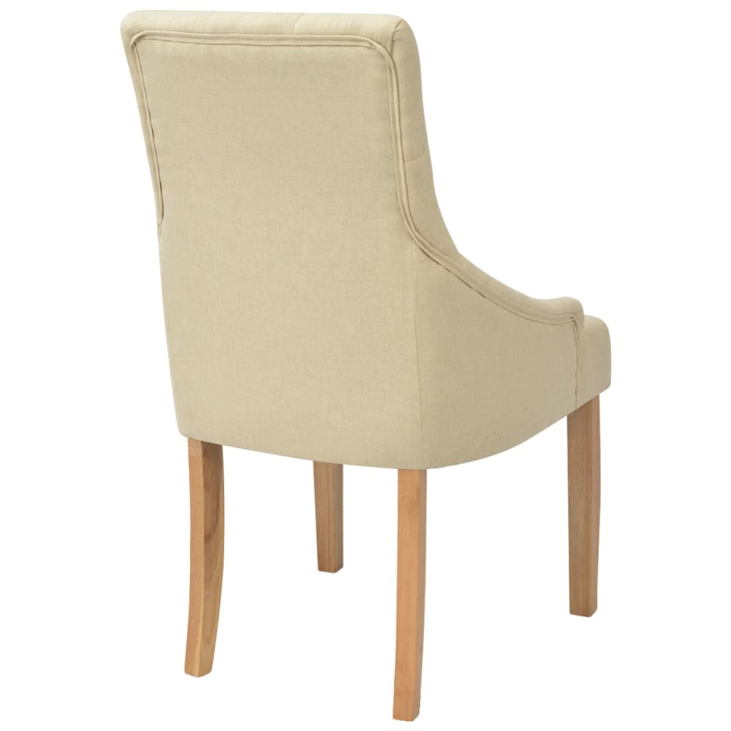 vidaXL Valgomojo kėdės, 6 vnt., kreminės spalvos, audinys