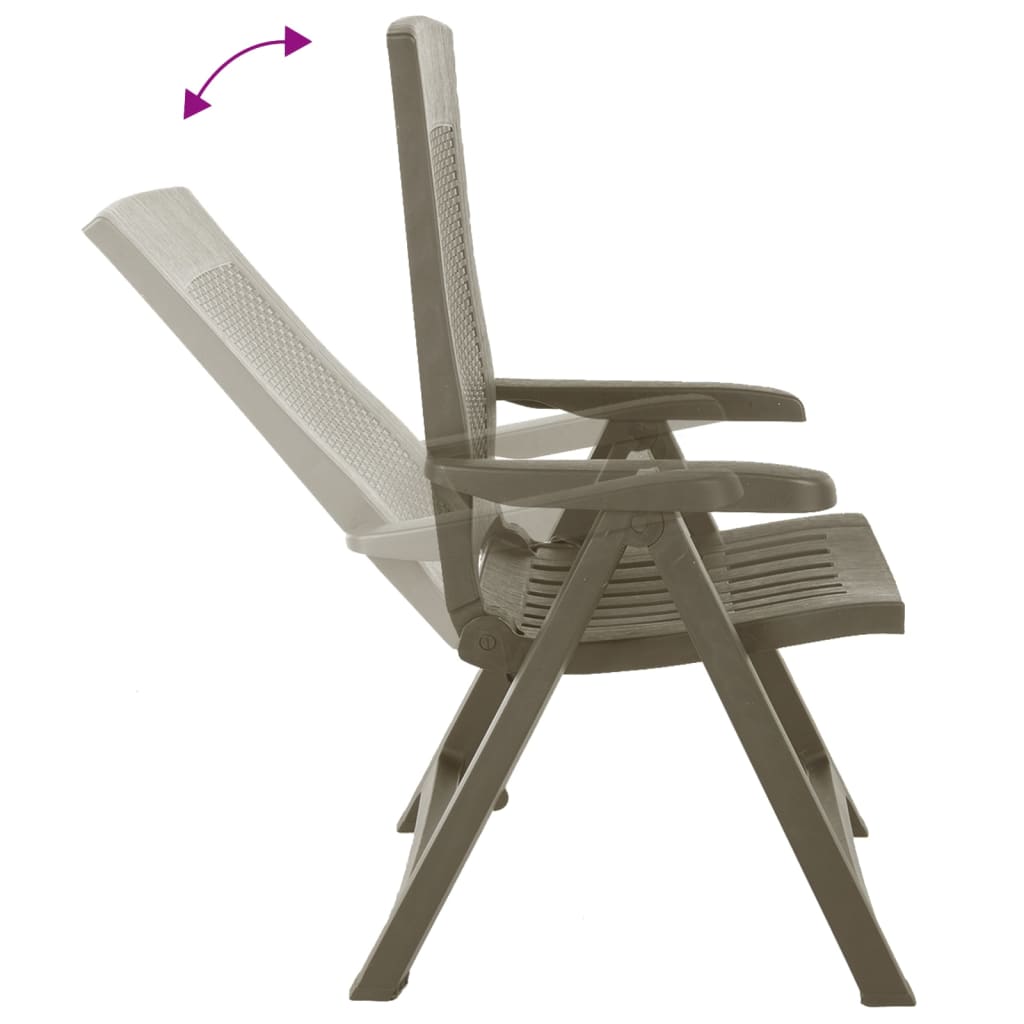 vidaXL Atlošiamos sodo kėdės, 2vnt., moka spalvos, plastikas