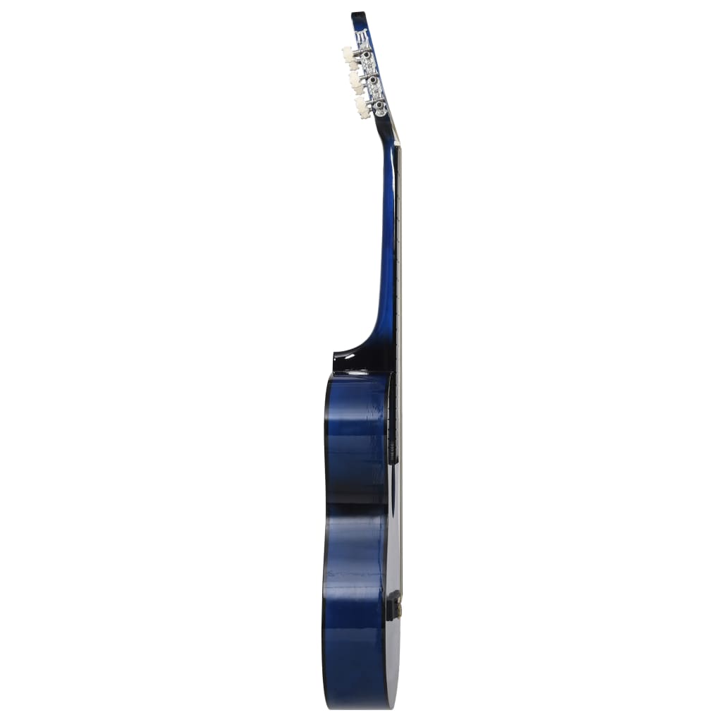 vidaXL Akustinės gitaros rinkinys, 12 dalių, mėlyna, 38", 6 stygos