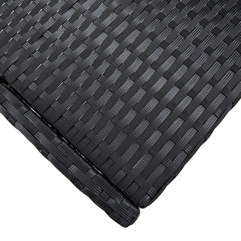 vidaXL Baro komplektas su pagalvėmis, 7 dalių, juodas, poliratanas