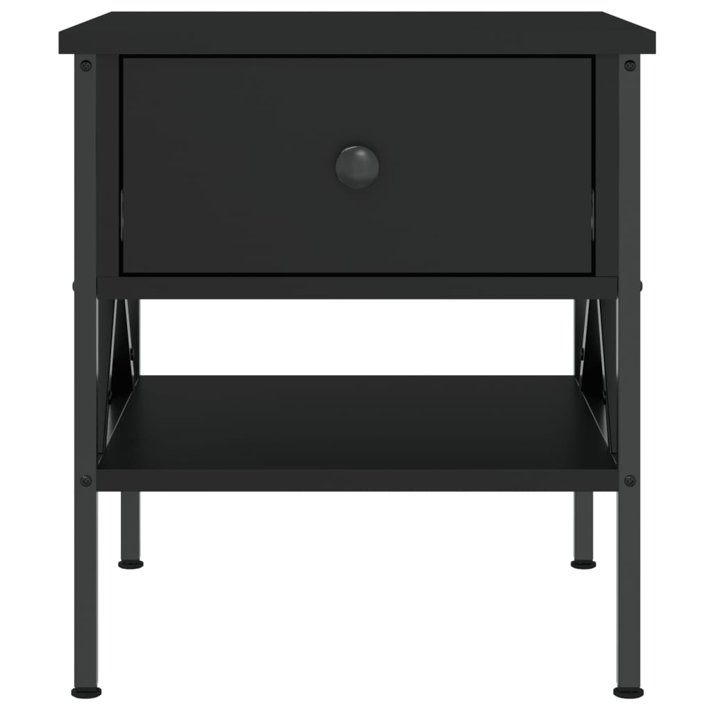 vidaXL Naktiniai staliukai, 2vnt., juodi, 40x42x45cm, apdirbta mediena