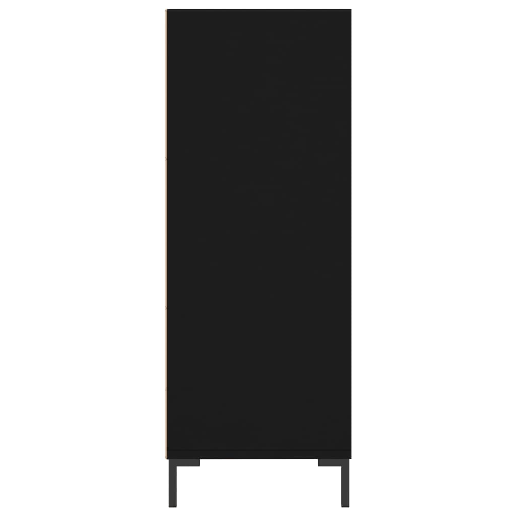 vidaXL Knygų spinta, juoda, 69,5x32,5x90cm, apdirbta mediena