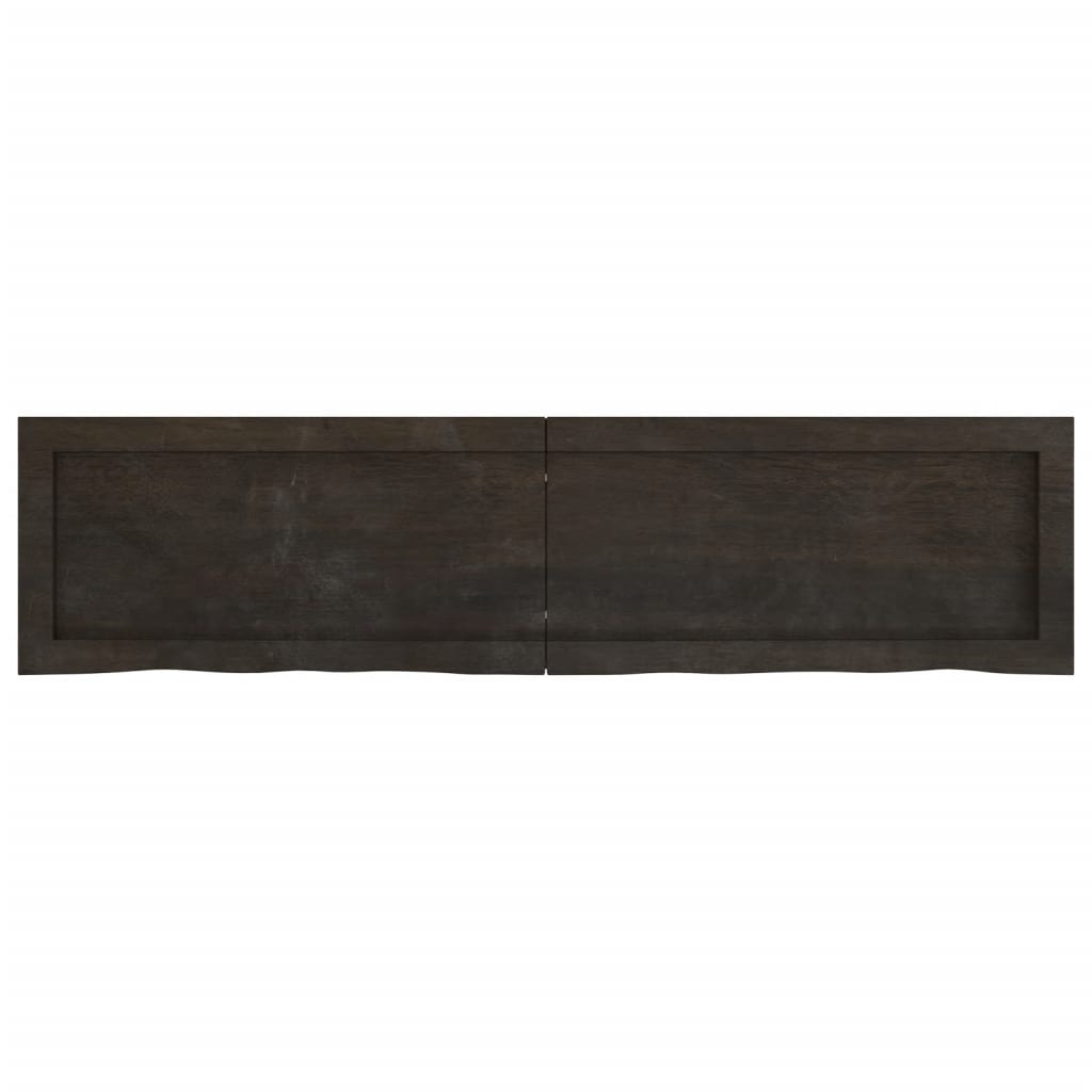 vidaXL Sieninė lentyna, tamsiai ruda, 120x30x(2-4) cm, ąžuolo masyvas