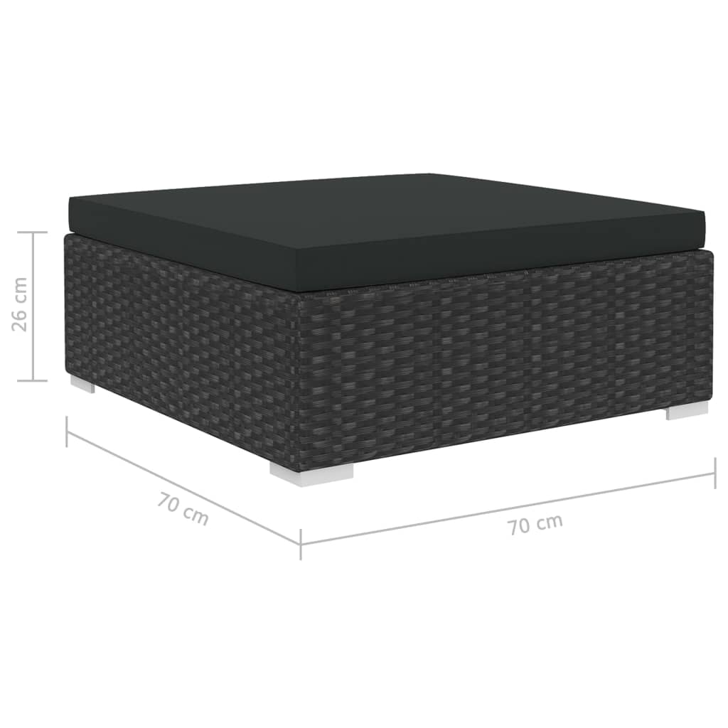 vidaXL Sodo baldų komplektas su pagalvėmis, 9d., juodas, poliratanas