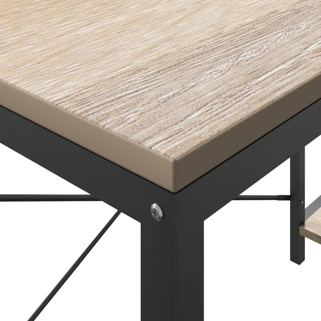 vidaXL Kompiuterio stalas, juodas ir ąžuolo, 110x72x70cm, mediena
