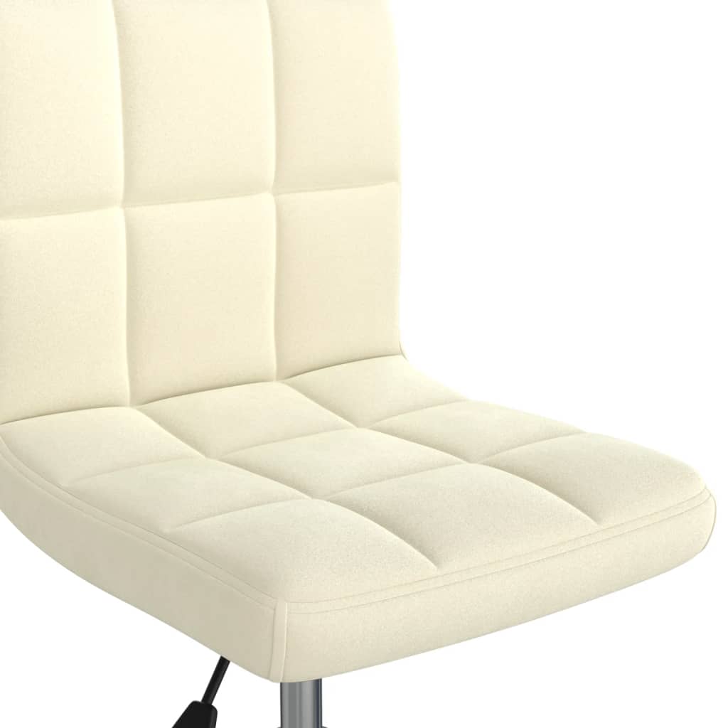 vidaXL Pasukama valgomojo kėdė, kreminės spalvos, aksomas (334355)