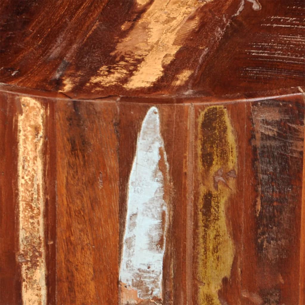 vidaXL Perdirbtos masyvios medienos kavos staliukas, apvalus