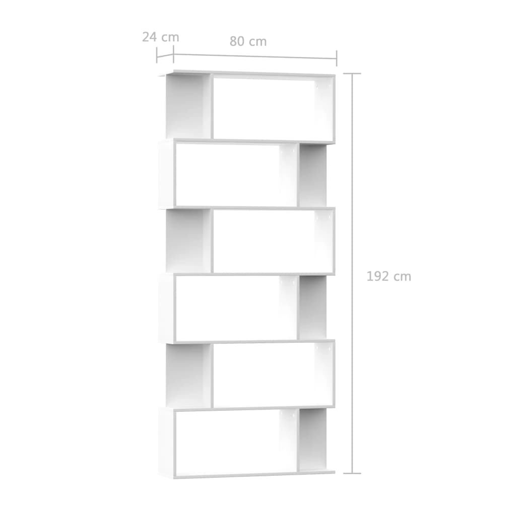 vidaXL Spintelė knygoms/kambario pertvara, balta, 80x24x192cm, mediena