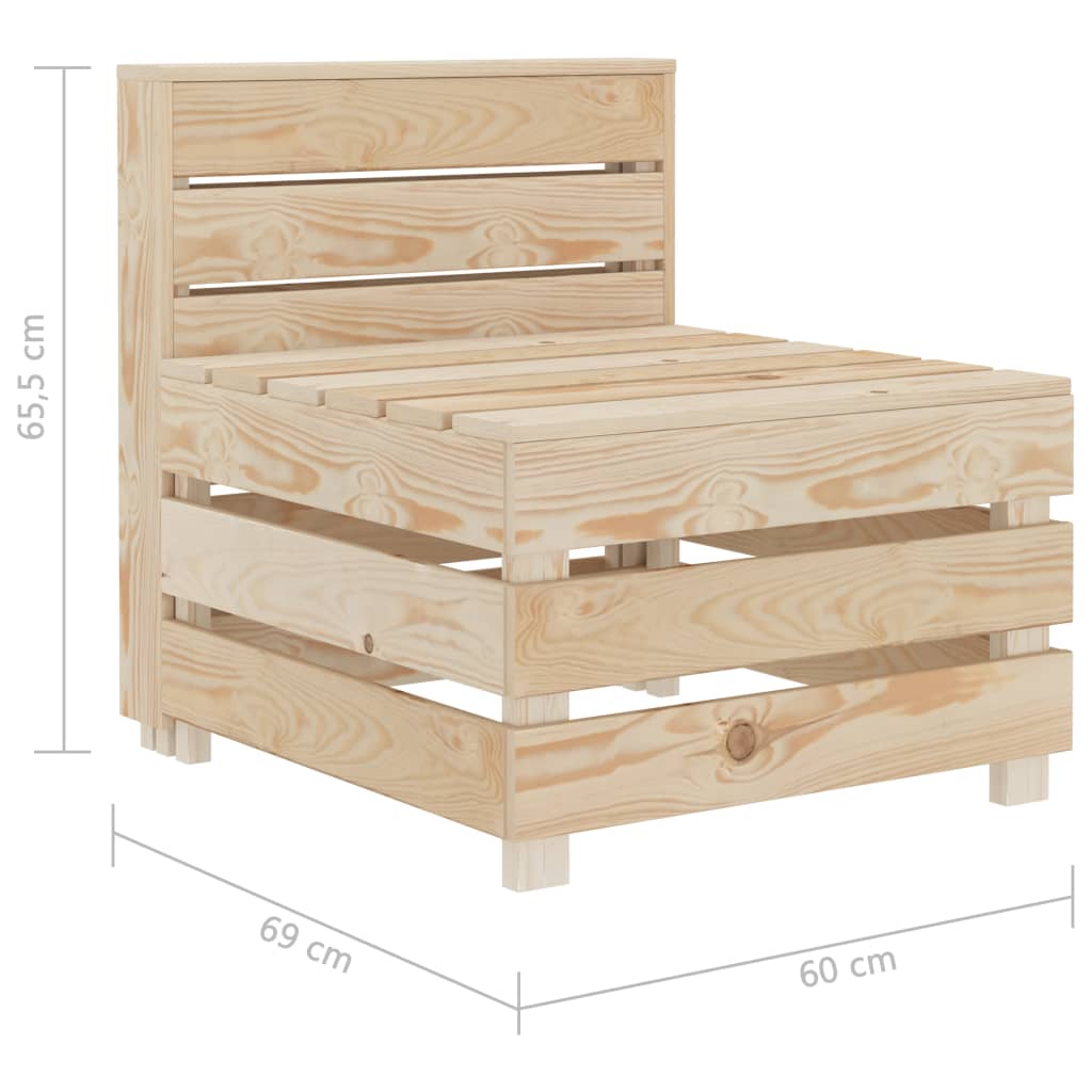 vidaXL Trivietė sodo sofa iš palečių, mediena (49342+2x49343)