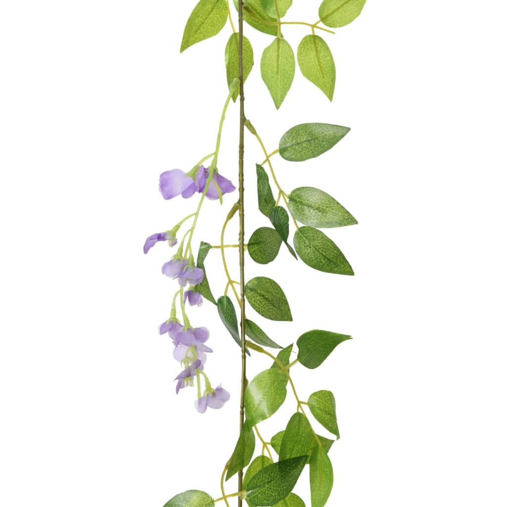 vidaXL Dirbtinių gėlių girliandos, 6vnt., violetinės spalvos, 200cm