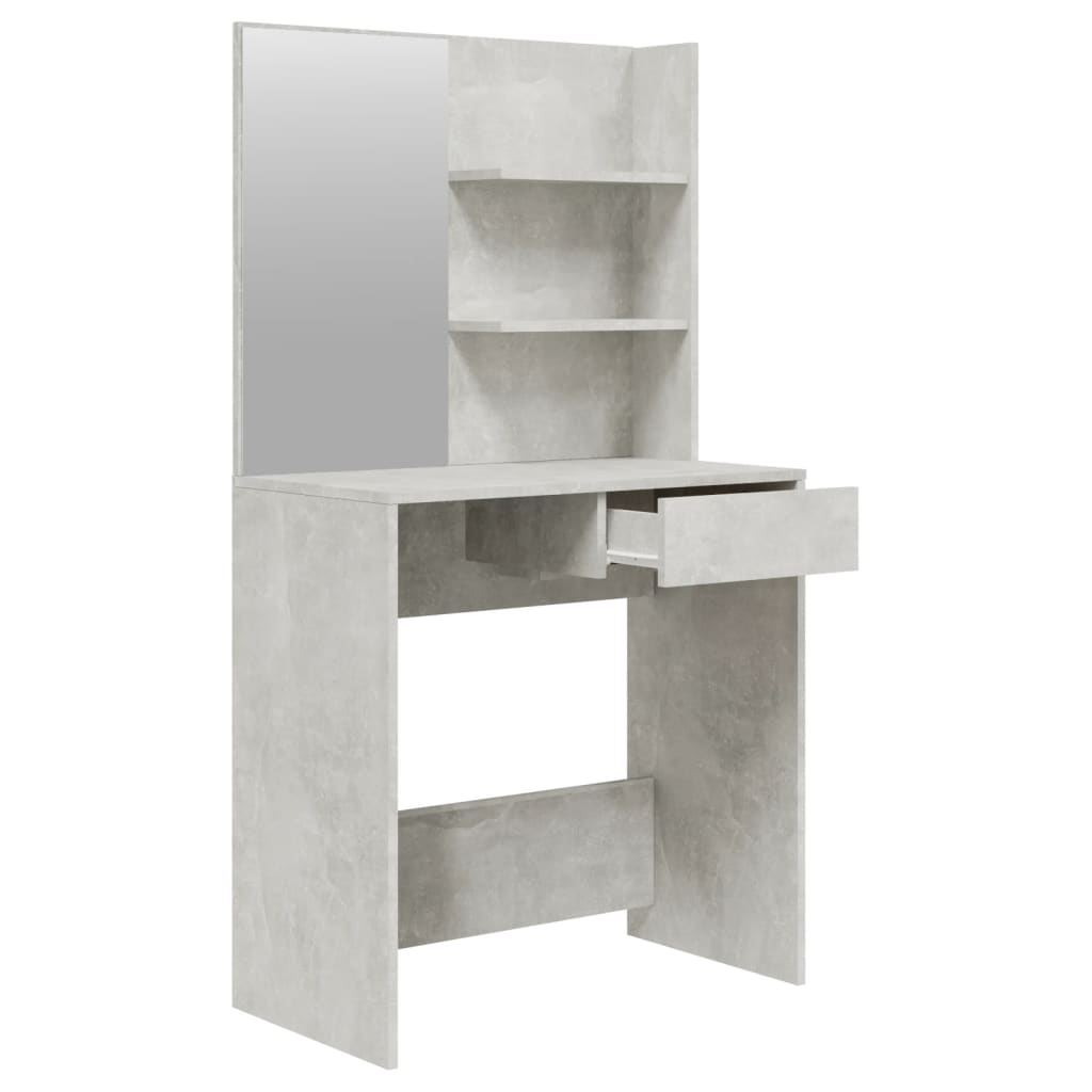 vidaXL Kosmetinio staliuko komplektas, betono pilkas, 74,5x40x141cm