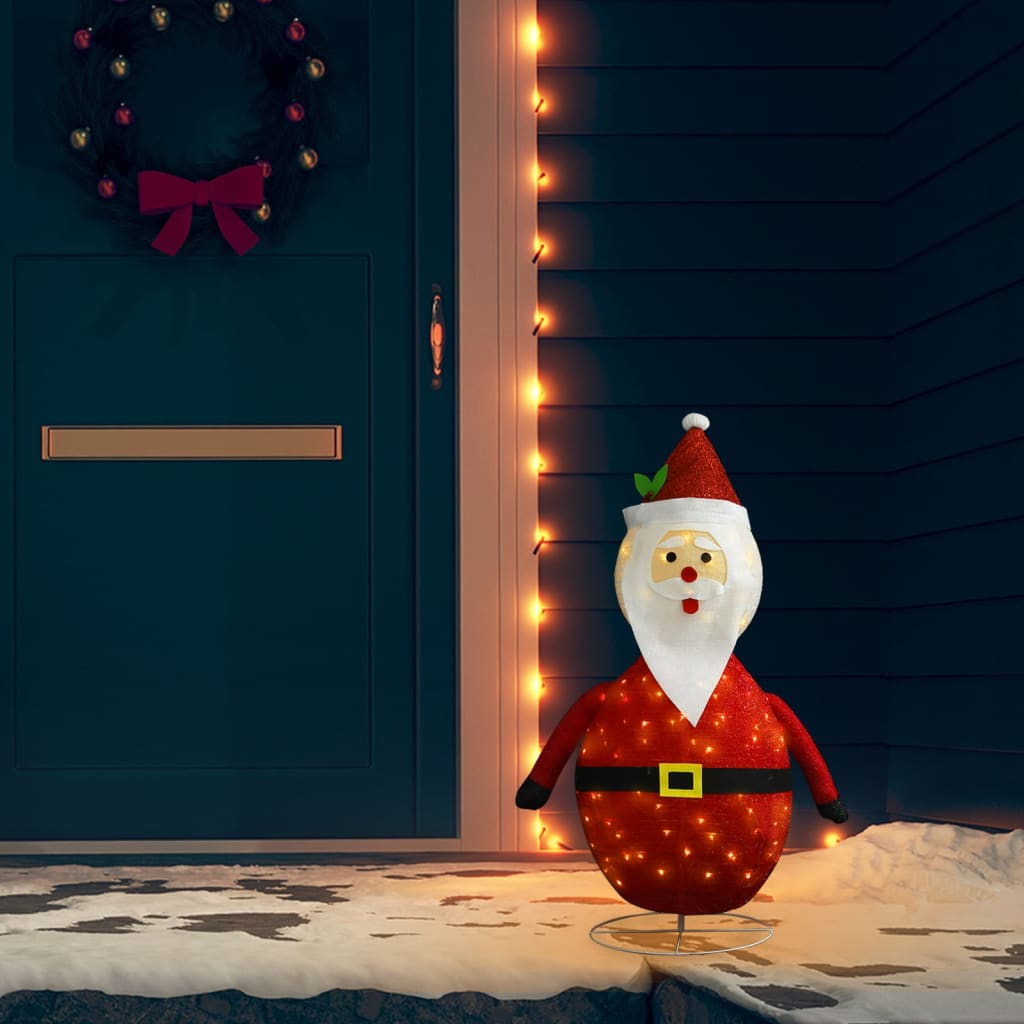 vidaXL Kalėdinė dekoracija Kalėdų Senelis, 90cm, audinys, LED