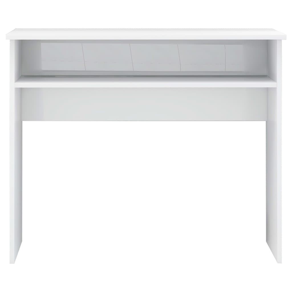 vidaXL Rašomasis stalas, baltos spalvos, 90x50x74cm, MDP, ypač blizgus
