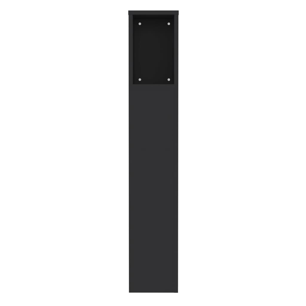 vidaXL Galvūgalis-spintelė, juodos spalvos, 100x18,5x104,5cm
