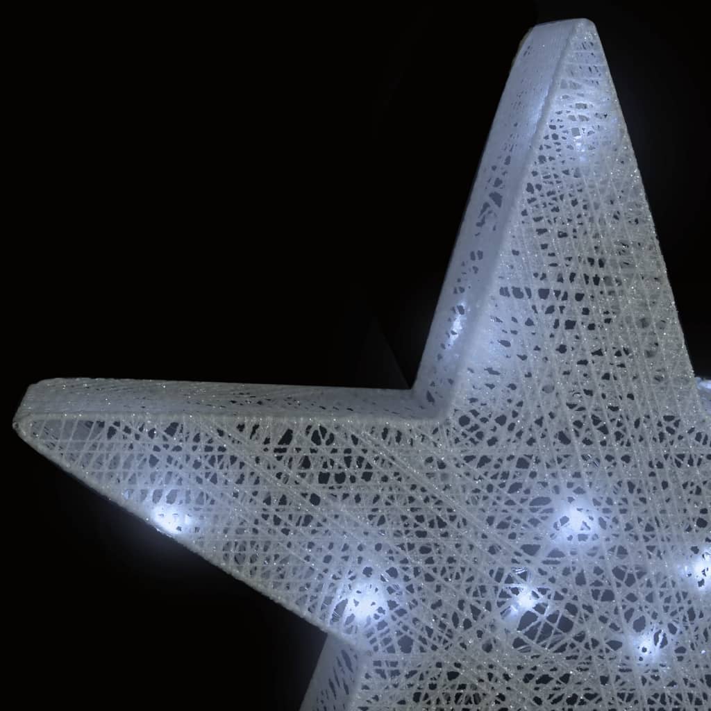 vidaXL Kalėdų dekoracija žvaigždės, 3vnt., baltos, tinklinės, su LED