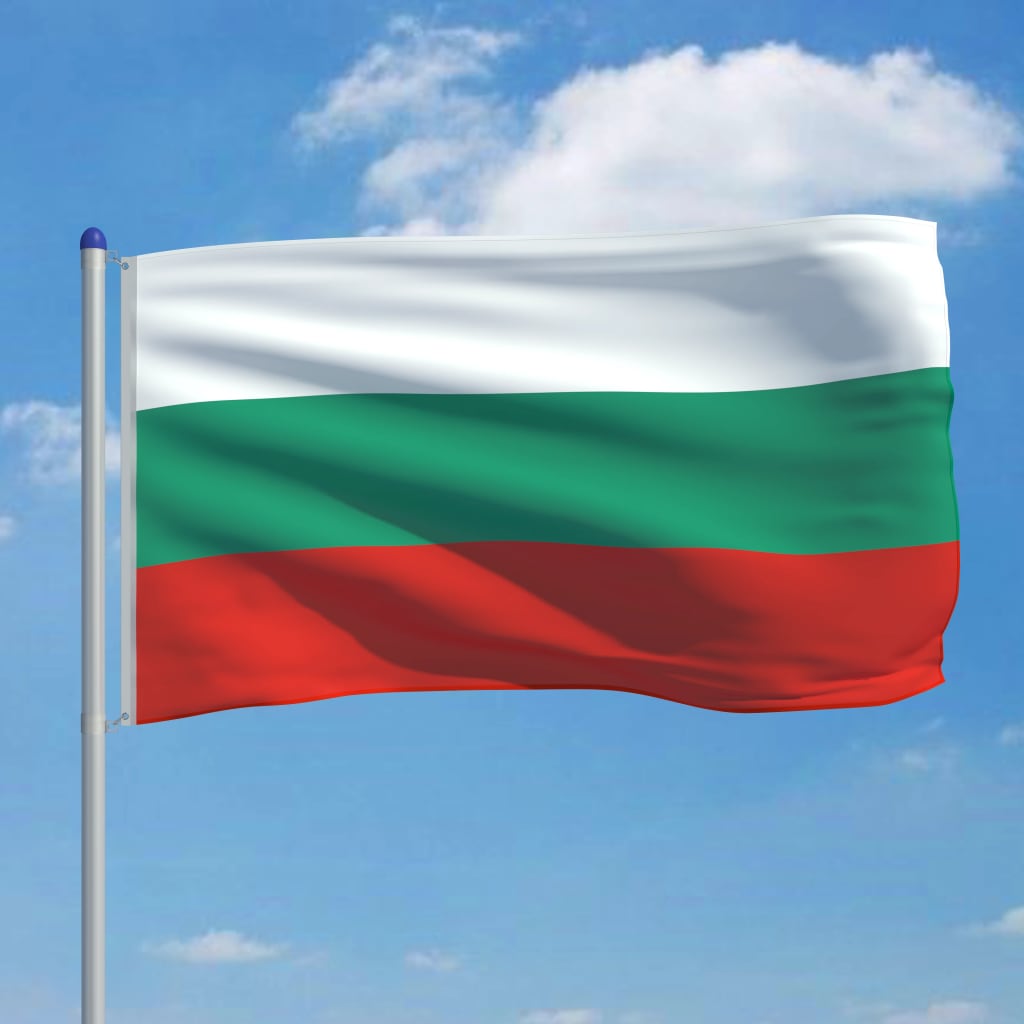 vidaXL Bulgarijos vėliava su stiebu, aliuminis, 6m