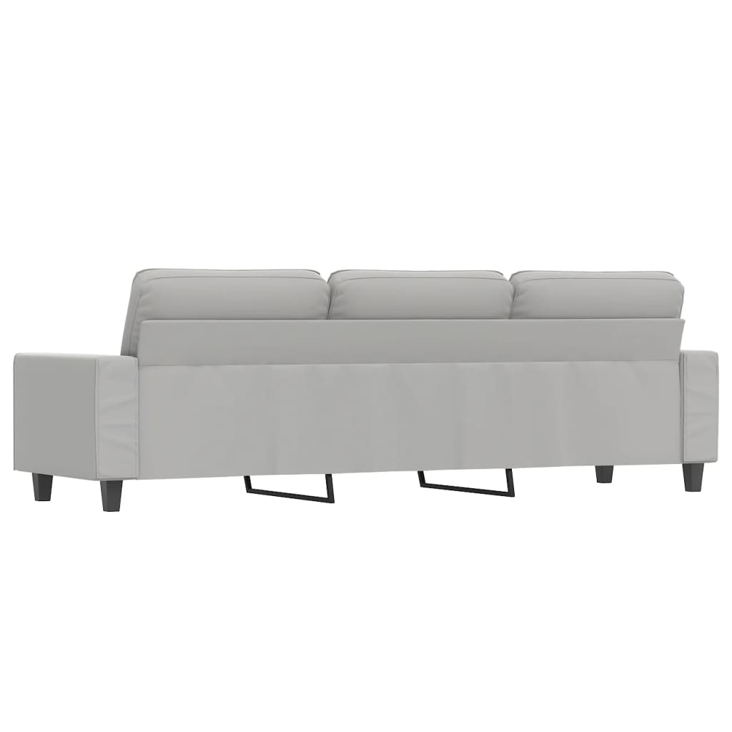 vidaXL Trivietė sofa, šviesiai pilka, 210cm, mikropluošto audinys