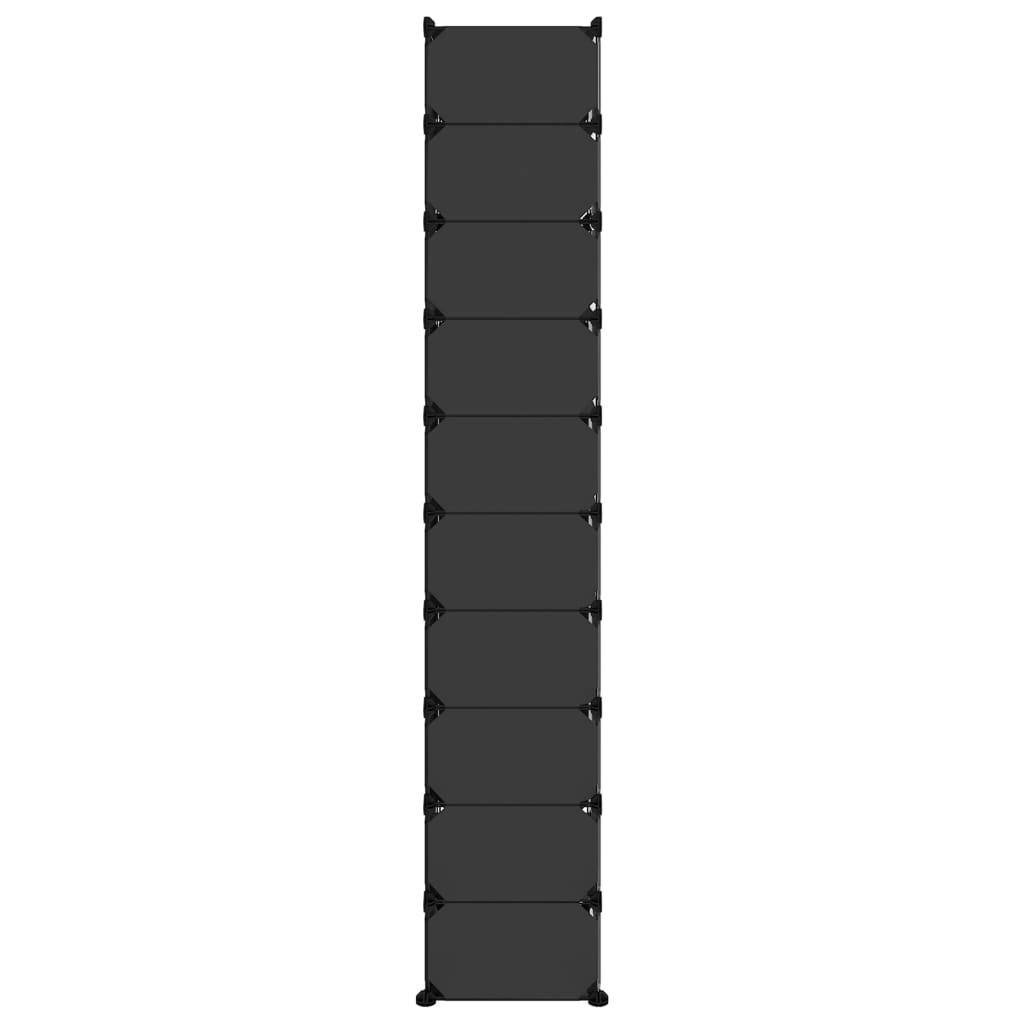 vidaXL Batų lentyna, juodos spalvos, 44x32x174cm, PP