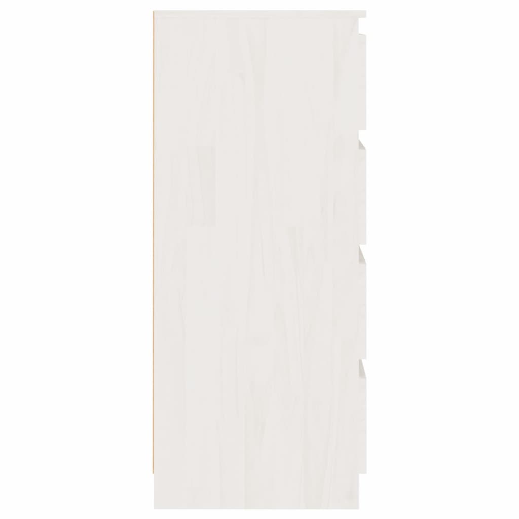 vidaXL Šoninė spintelė, balta, 60x36x64cm, pušies medienos masyvas