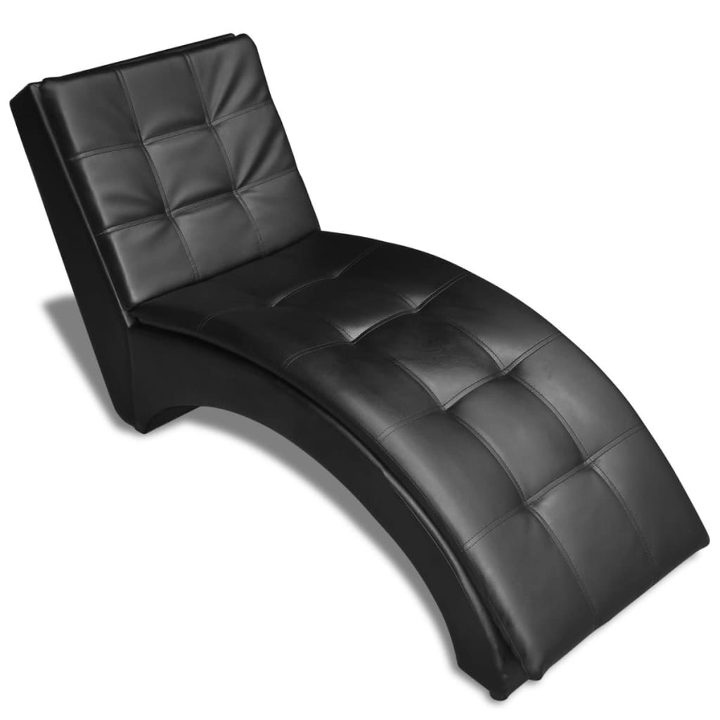 vidaXL Kušetė su pagalvėle, juoda, dirbtinė oda