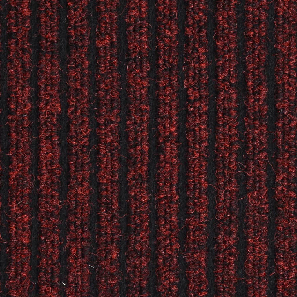 vidaXL Durų kilimėlis, raudonos spalvos, 40x60cm, dryžuotas