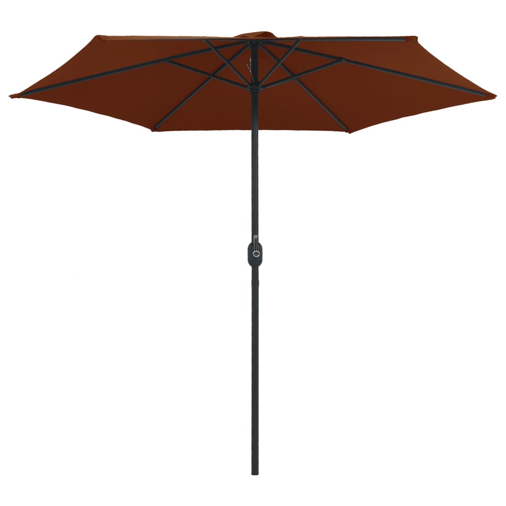vidaXL Lauko skėtis su aliuminio stulpu, terakota spalvos, 270x246cm
