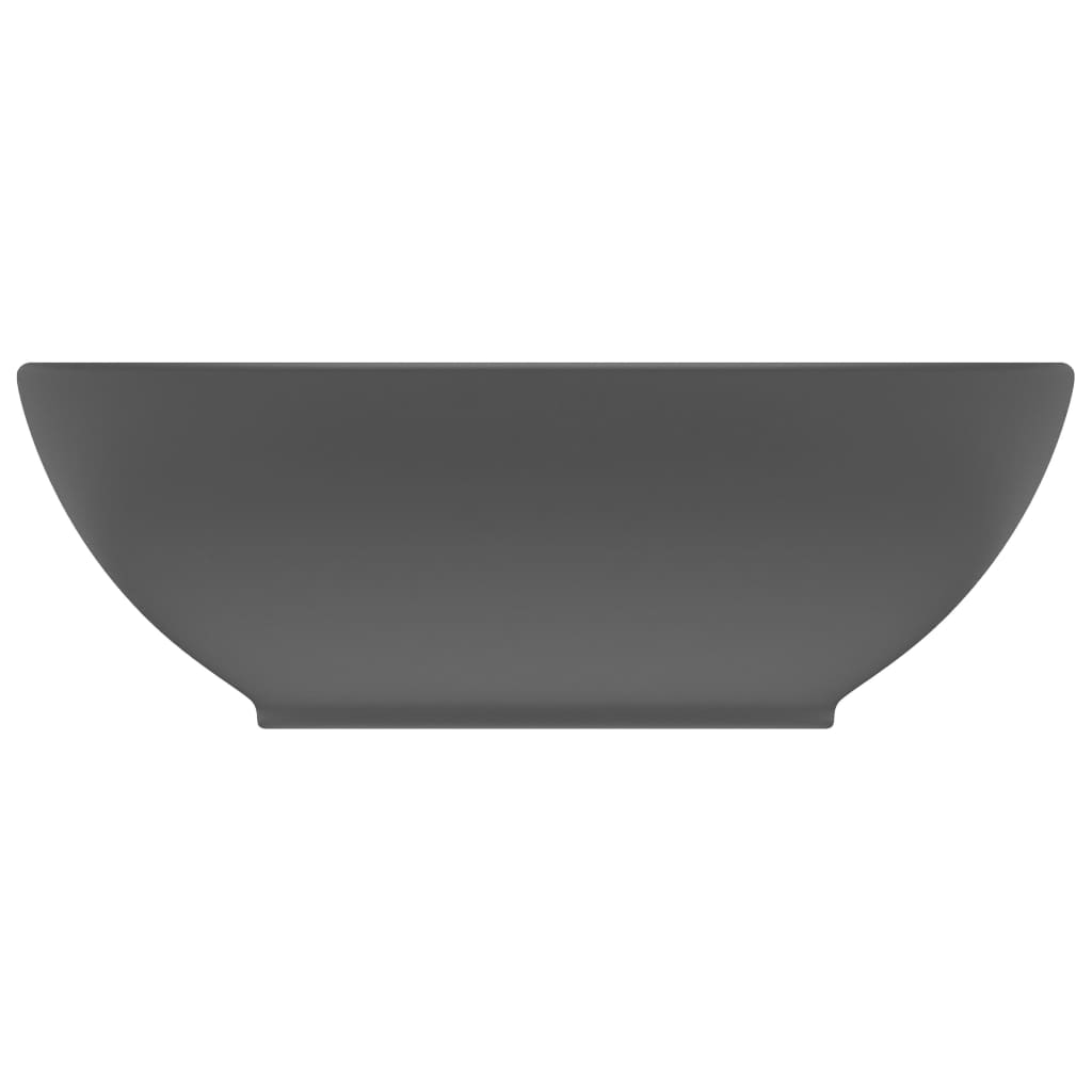 vidaXL Prabangus praustuvas, matinis pilkas, 40x33cm, keramika, ovalus