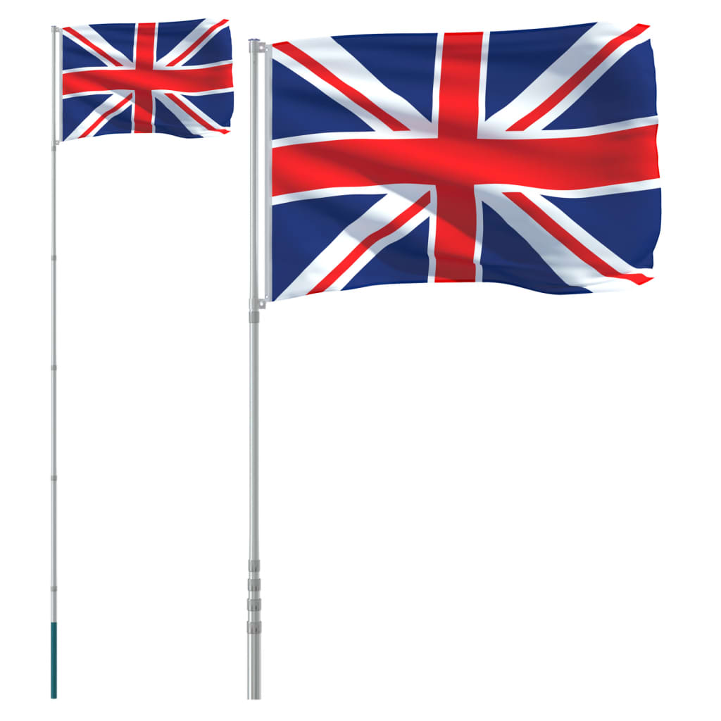 vidaXL JK vėliava su stiebu, aliuminis, 5,55m