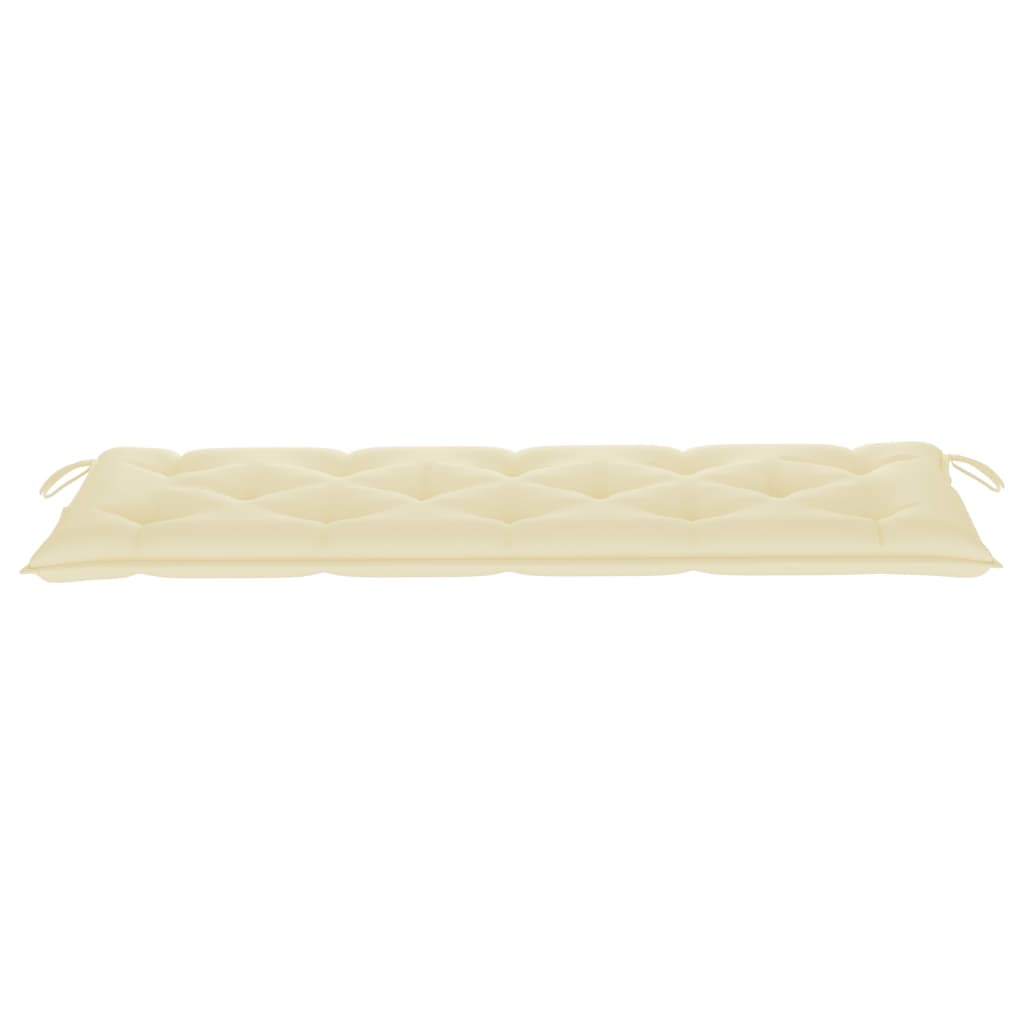 vidaXL Batavia suoliukas su kremine pagalvėle, 150cm, tikmedis