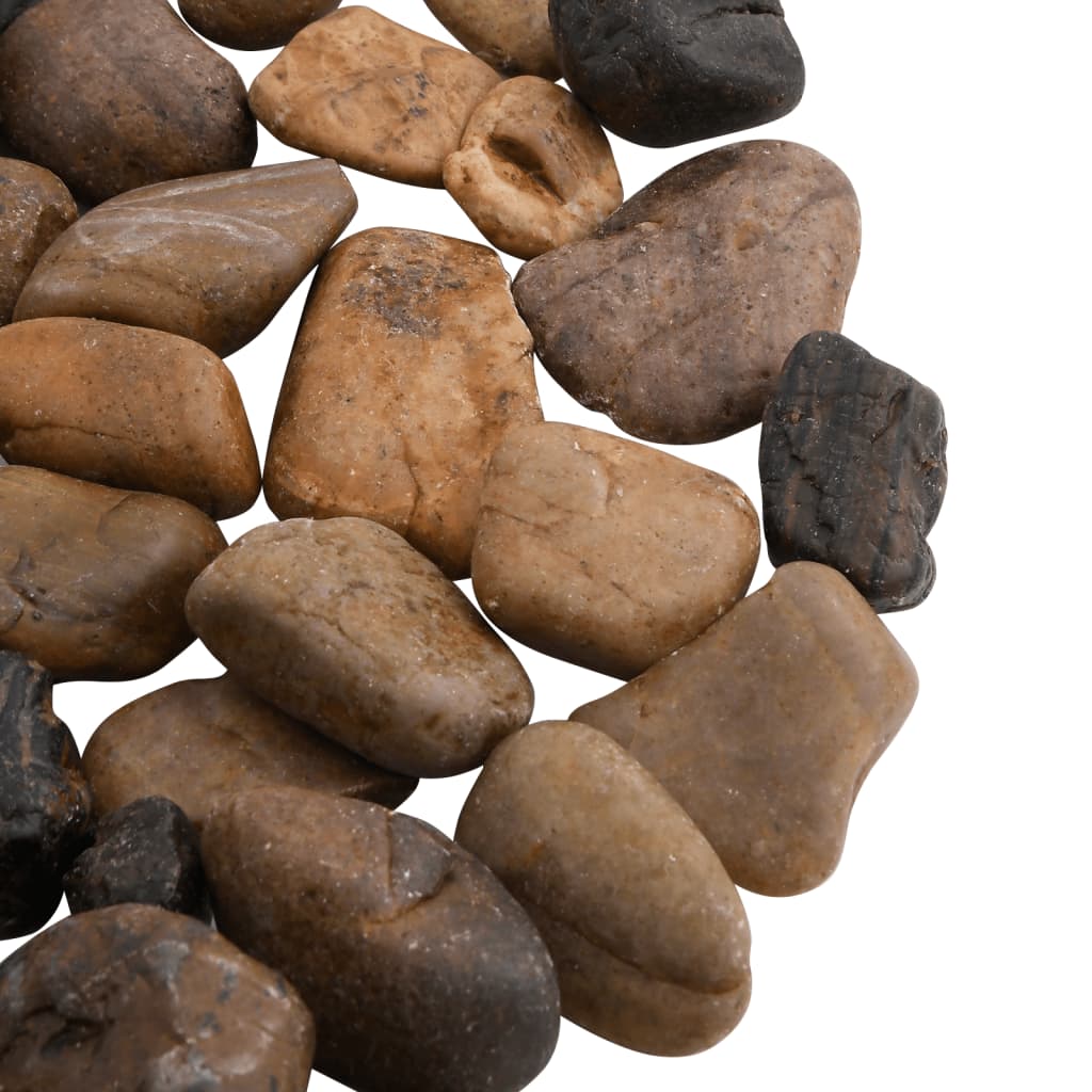 vidaXL Poliruoti akmenukai, įvairių spalvų, 10kg, 2–5cm