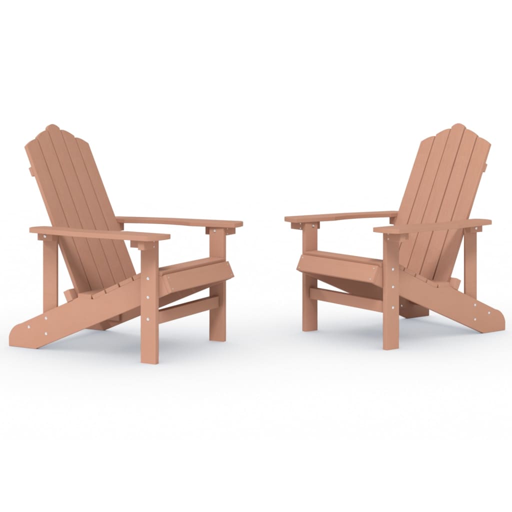 vidaXL Sodo Adirondack kėdės, 2vnt., rudos spalvos, HDPE