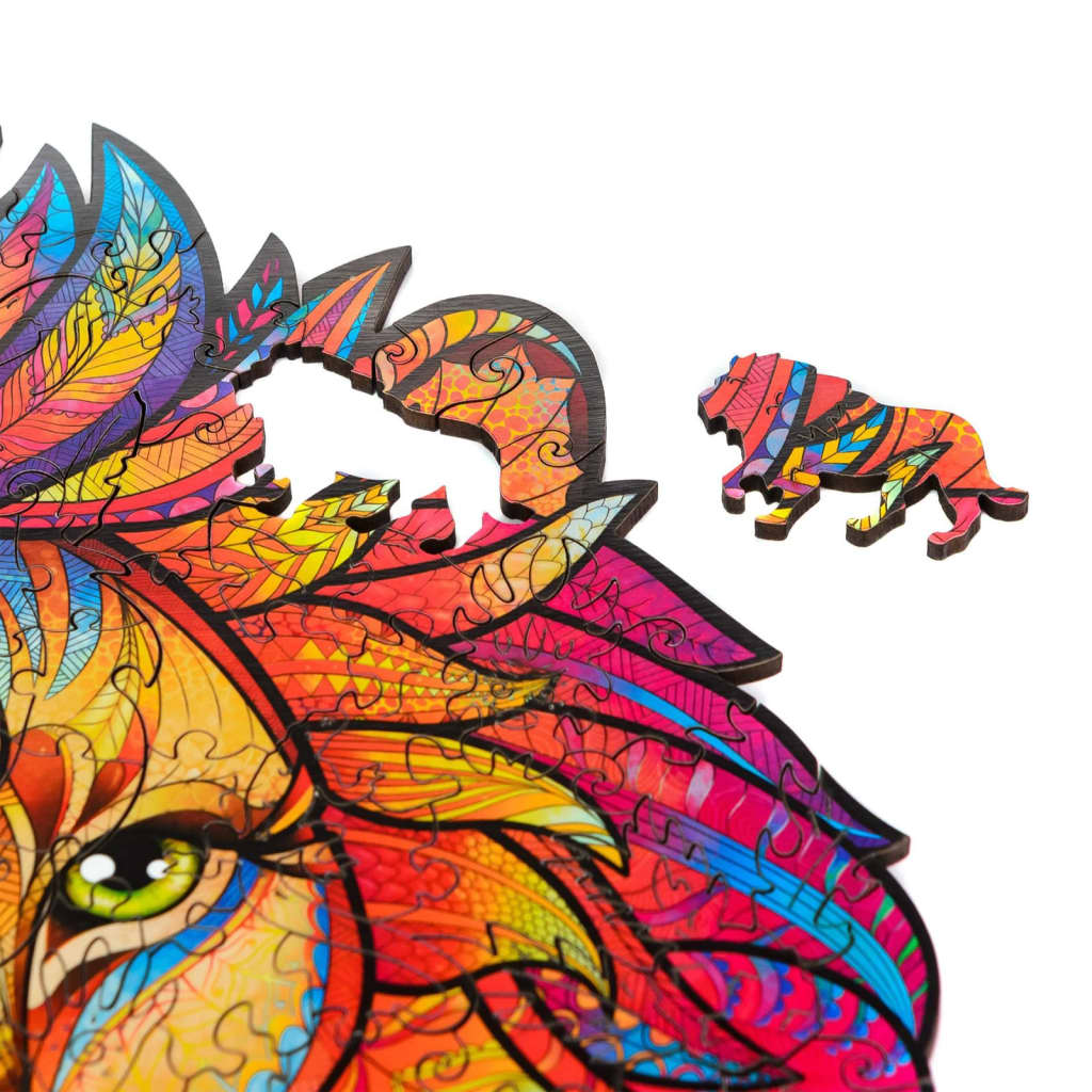 UNIDRAGON Medinė dėlionė Mysterious Lion, 192 detalės, 24x31cm