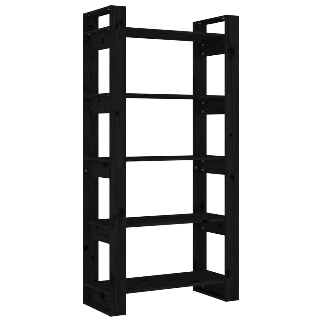 vidaXL Spintelė knygoms/kambario pertvara, juoda, 80x35x160cm, mediena