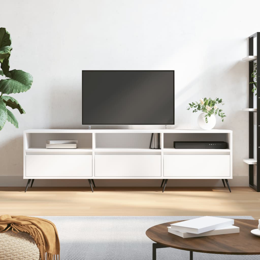 vidaXL Televizoriaus spintelė, balta, 150x30x44,5cm, apdirbta mediena