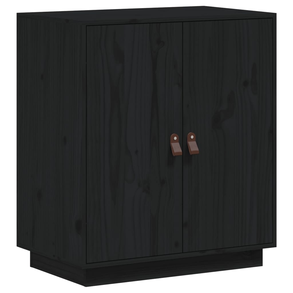 vidaXL Šoninė spintelė, juoda, 65,5x40x75cm, pušies medienos masyvas