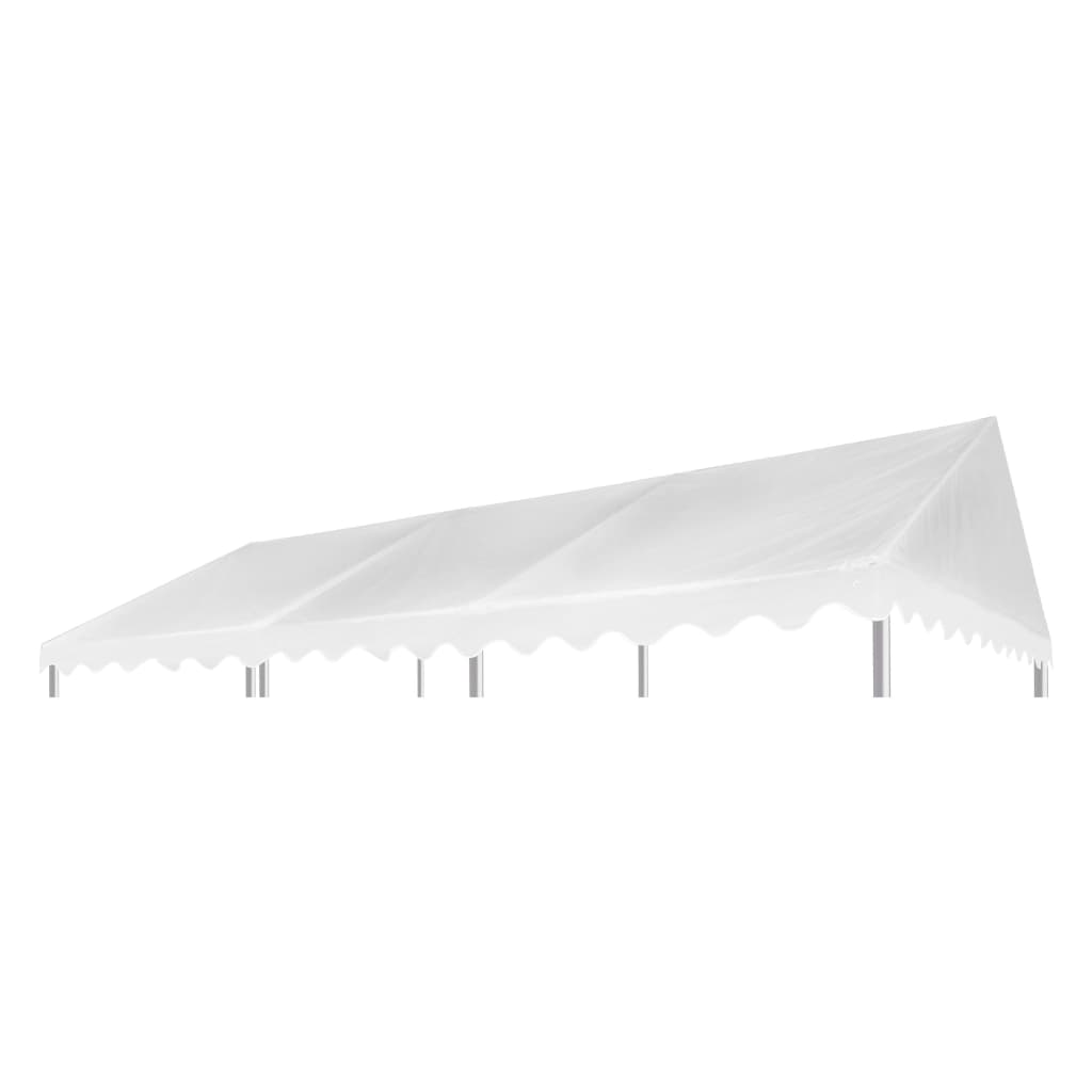 vidaXL Viršutinis pavėsinės uždangalas, baltas, 3x6m, PVC, 500 g/m²