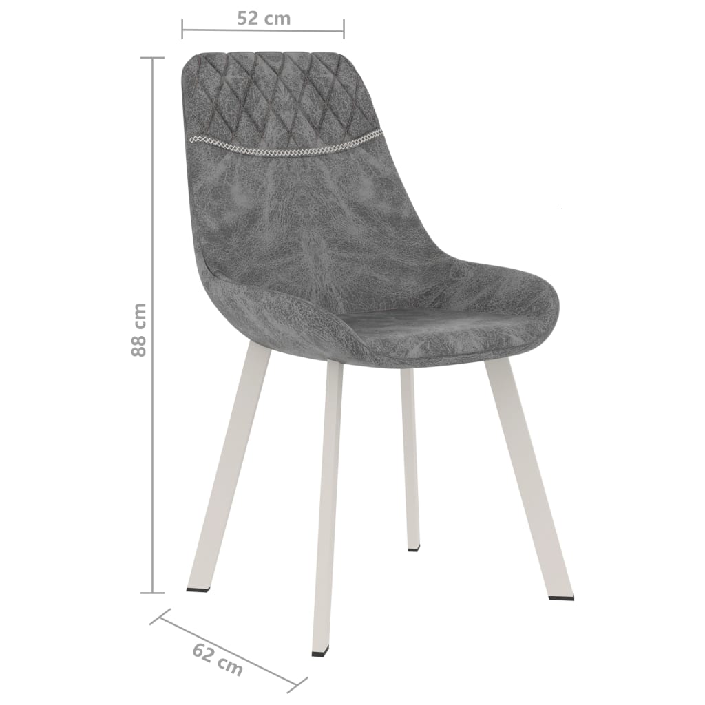 vidaXL Valgomojo kėdės, 4 vnt., juodos, dirbtinė oda (2x282563)