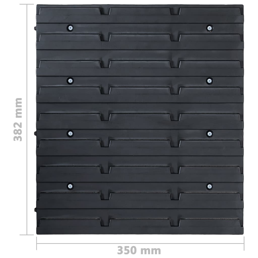 vidaXL Sandėliavimo dėžių rinkinys, 48 dalių, mėlynas ir juodas