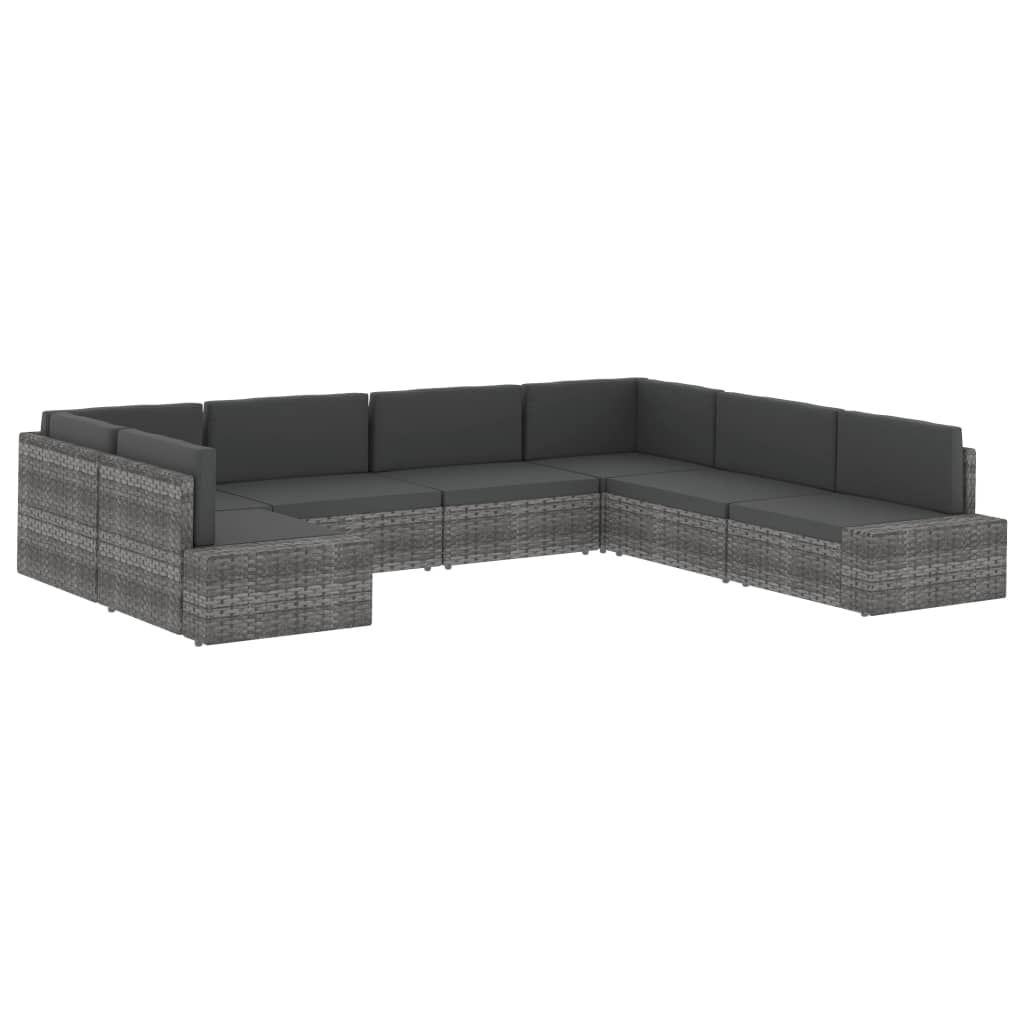 vidaXL Modulinė kampinė sofa, rudos spalvos, poliratanas