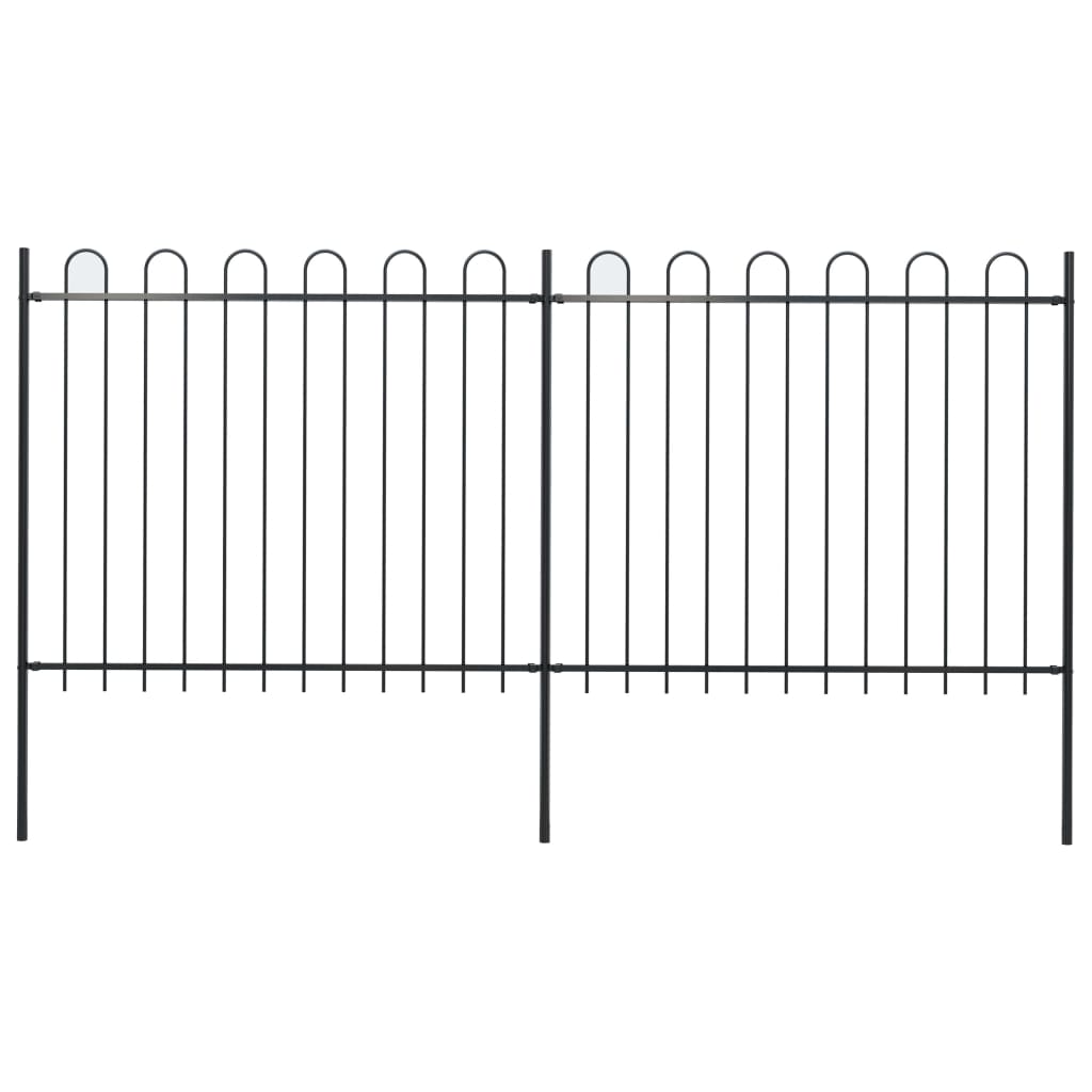 vidaXL Sodo tvora su apvaliais viršugaliais, juoda, 3,4x1,5 m, plienas