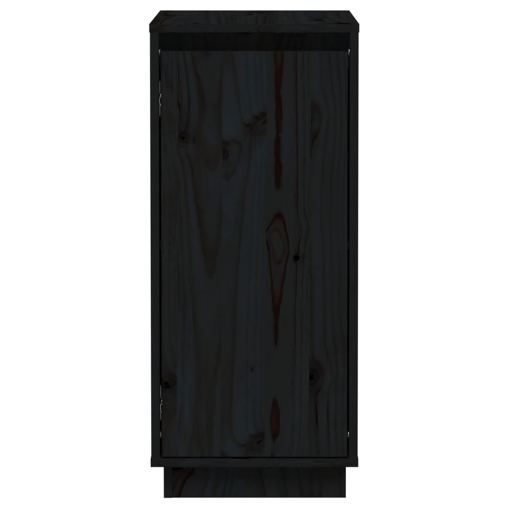 vidaXL Šoninė spintelė, juoda, 31,5x34x75cm, pušies medienos masyvas