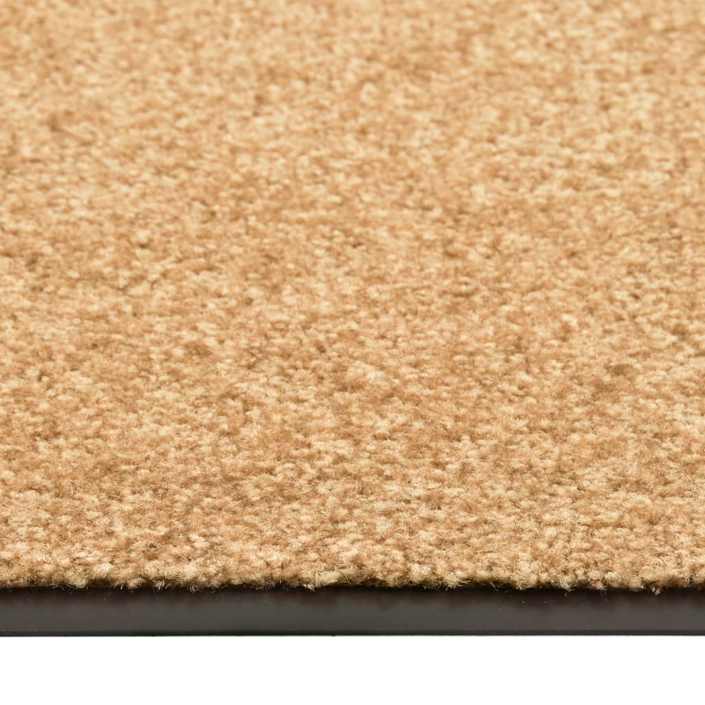 vidaXL Durų kilimėlis, kreminės spalvos, 90x150cm, plaunamas