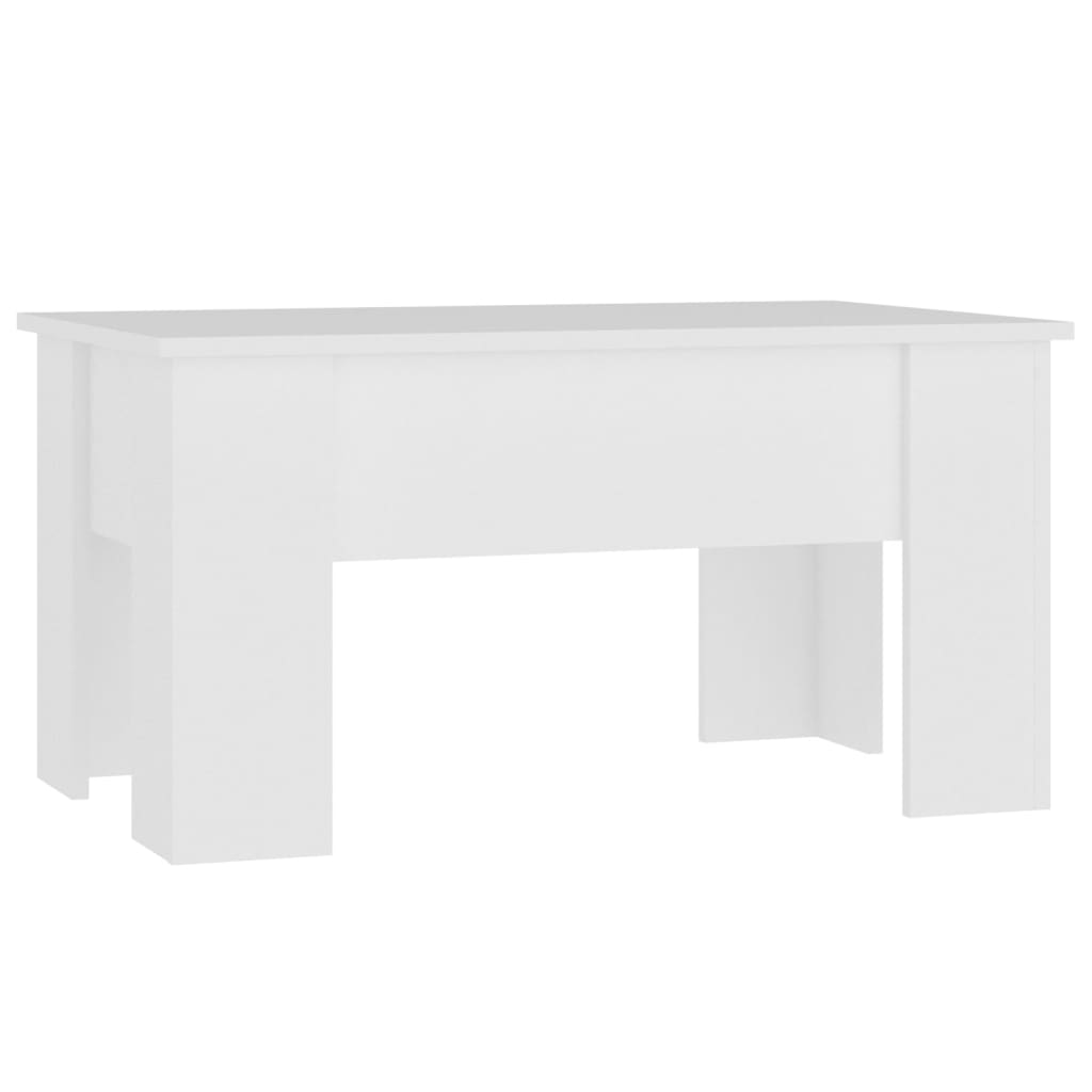 vidaXL Kavos staliukas, baltas, 79x49x41cm, apdirbta mediena