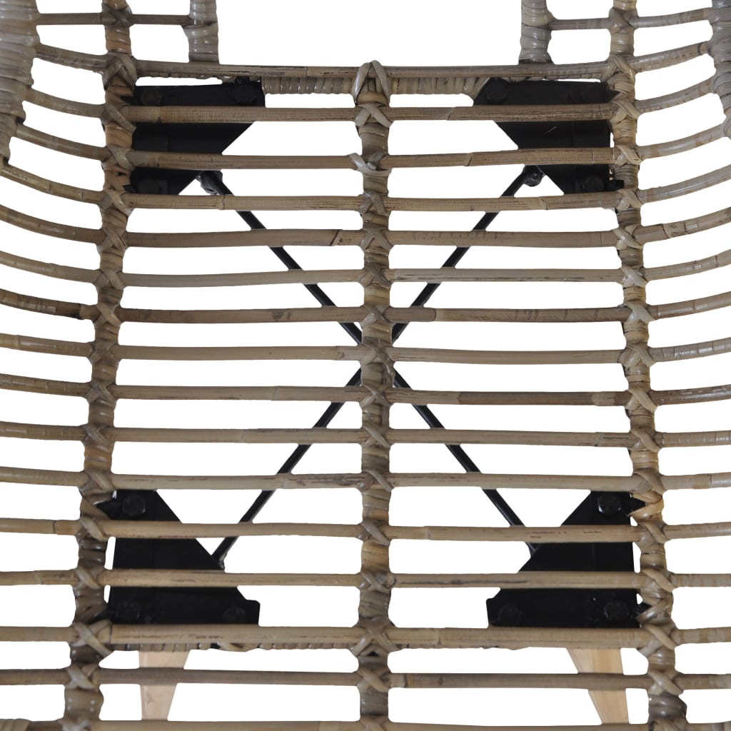 vidaXL Valgomojo kėdės, 2 vnt., rudos, natūralus ratanas