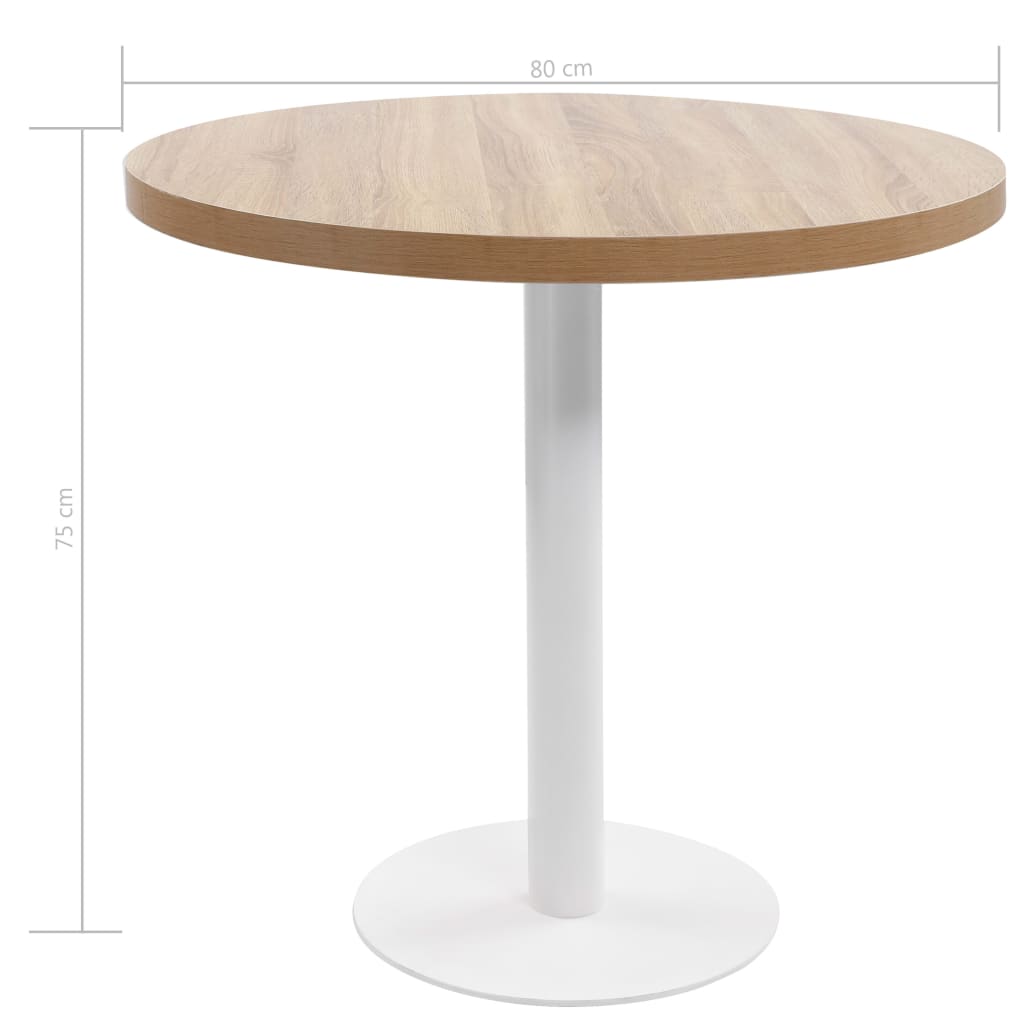 vidaXL Bistro staliukas, šviesiai rudos spalvos, 80cm, MDF