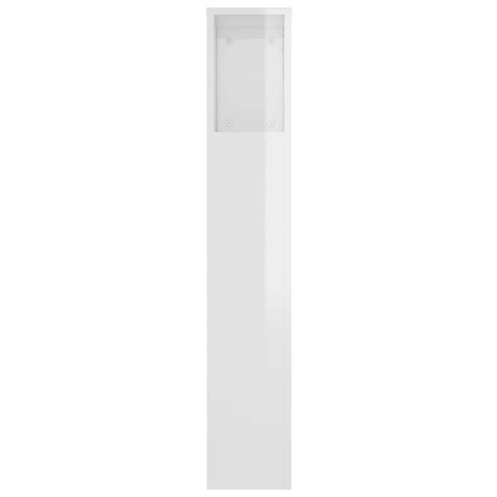 vidaXL Galvūgalis-spintelė, baltos spalvos, 220x18,5x104,5cm, blizgus