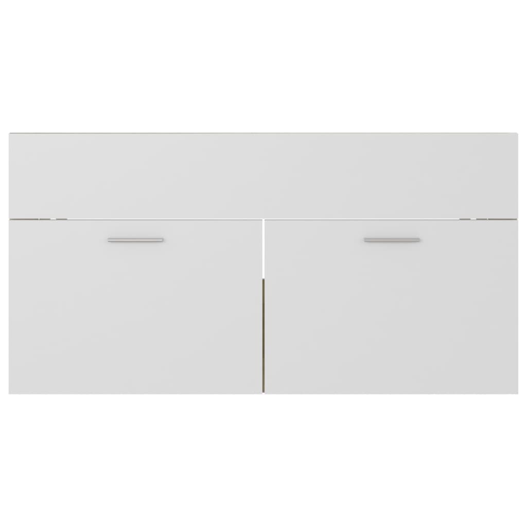 vidaXL Spintelė praustuvui, balta ir ąžuolo, 90x38,5x46cm, MDP