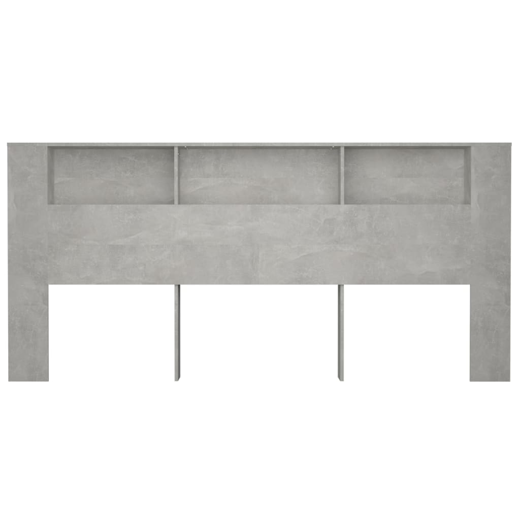 vidaXL Galvūgalis-spintelė, betono pilkos spalvos, 220x18,5x104,5cm