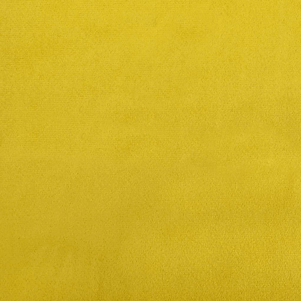 vidaXL Lova su čiužiniu, geltonos spalvos, 80x200cm, aksomas