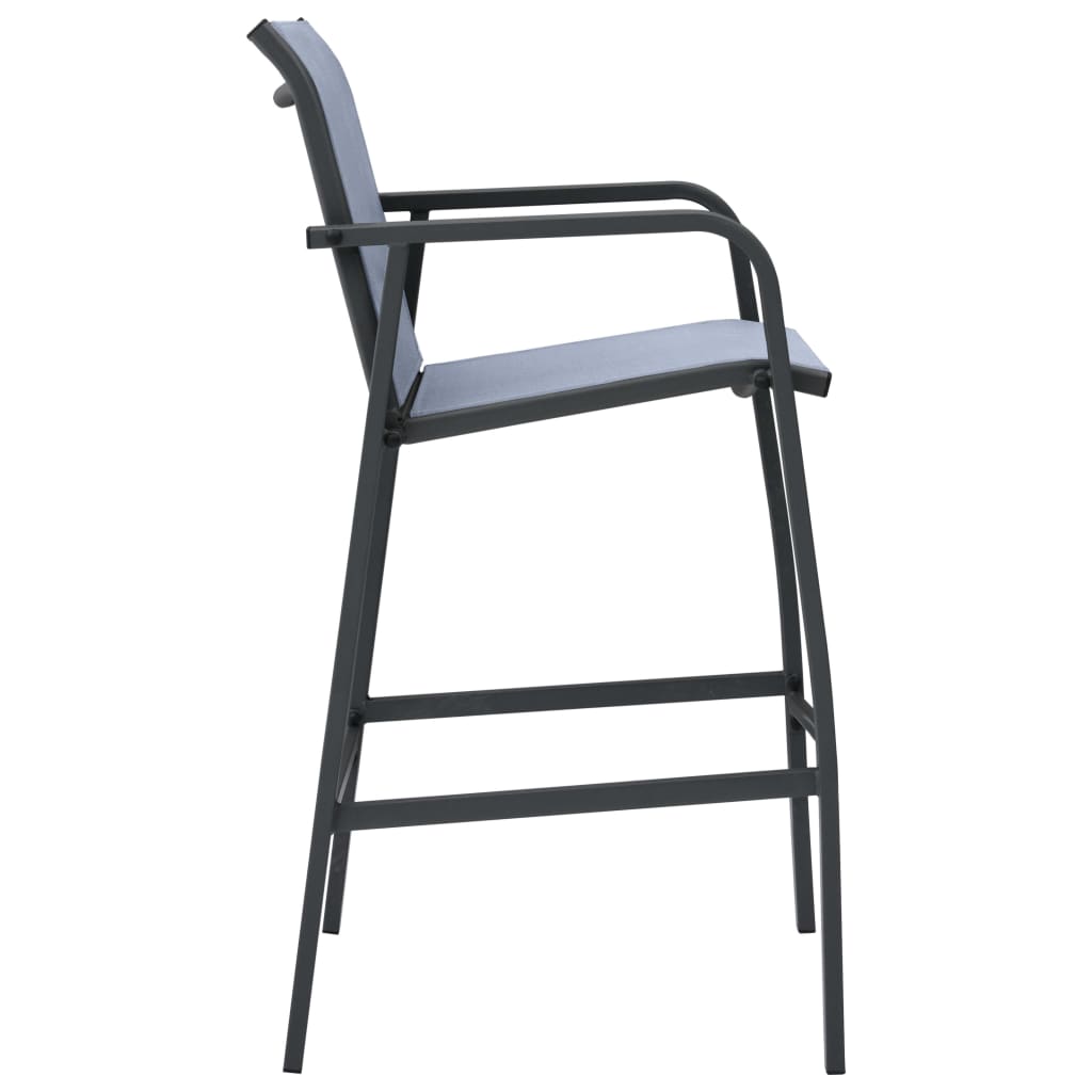 vidaXL Sodo baro kėdės, 4vnt., pilkos spalvos, tekstilenas